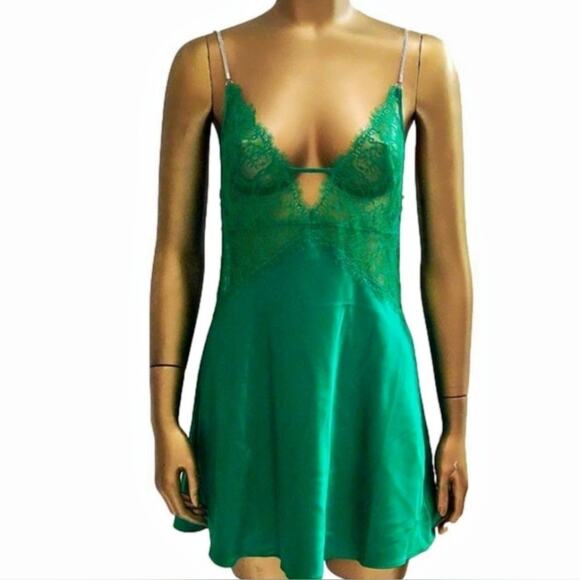 Victoria’s Secret Green Satin & Lace Chemise Slip – Size Medium – NWT - Picture 3 of 7